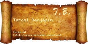 Tarcsi Benjámin névjegykártya